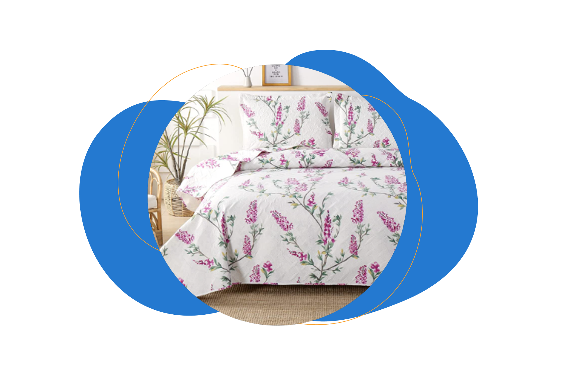 MINCHI Colcha Floral fina