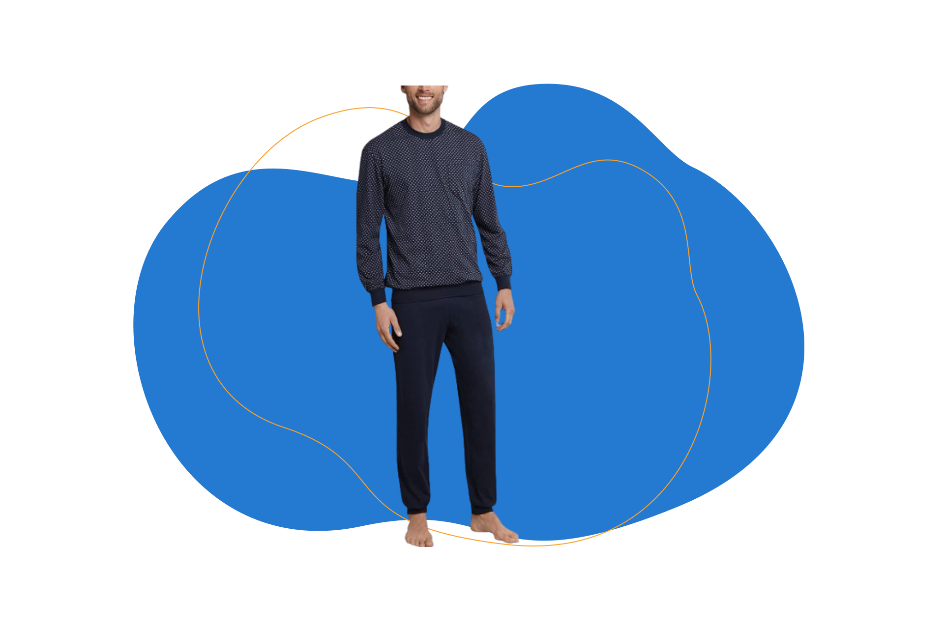 Pìjama de hombre de invierno de dos piezas de algodón