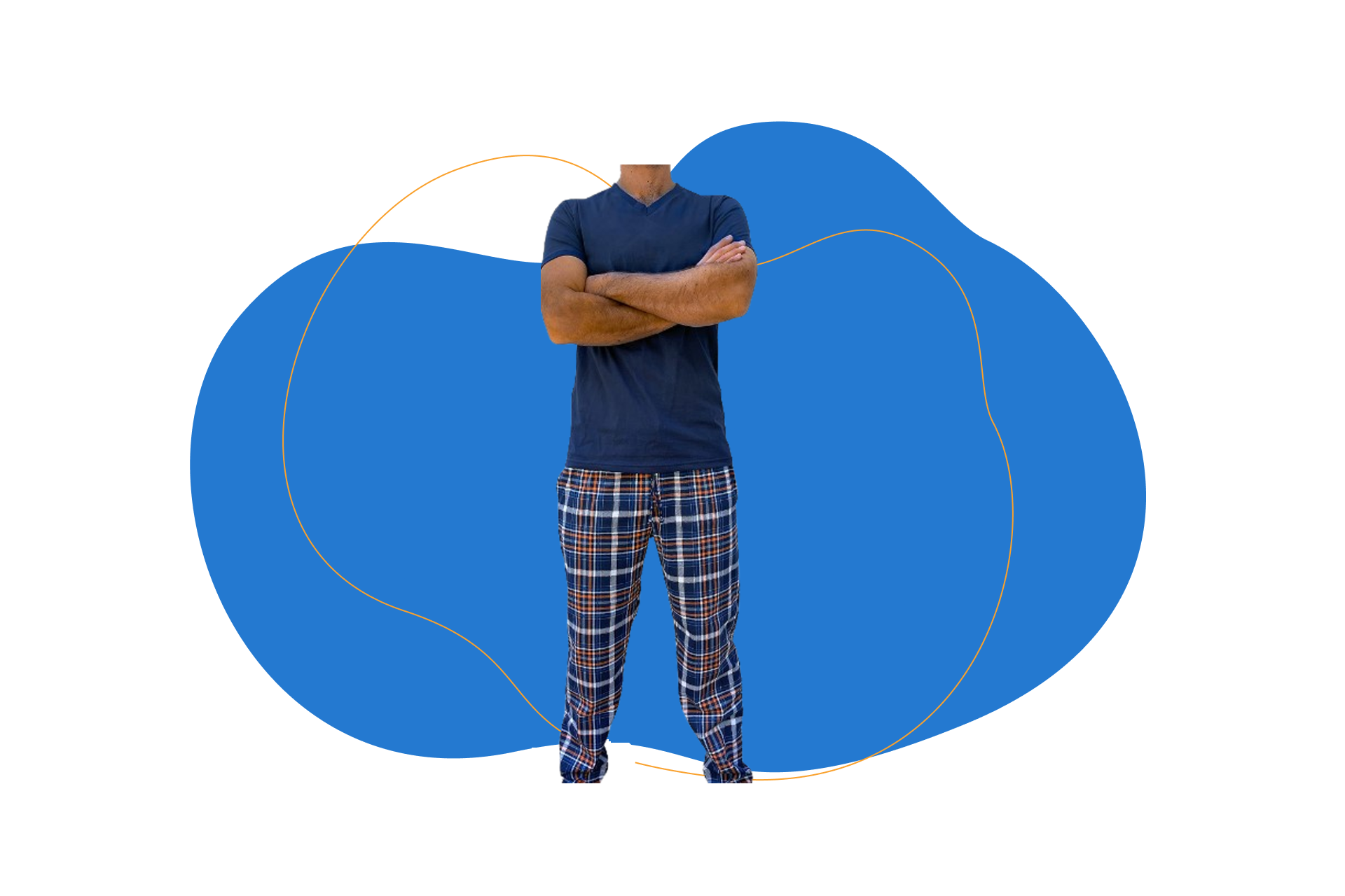 Pijama para Hombre con playera de manga Corta y pantalón largo