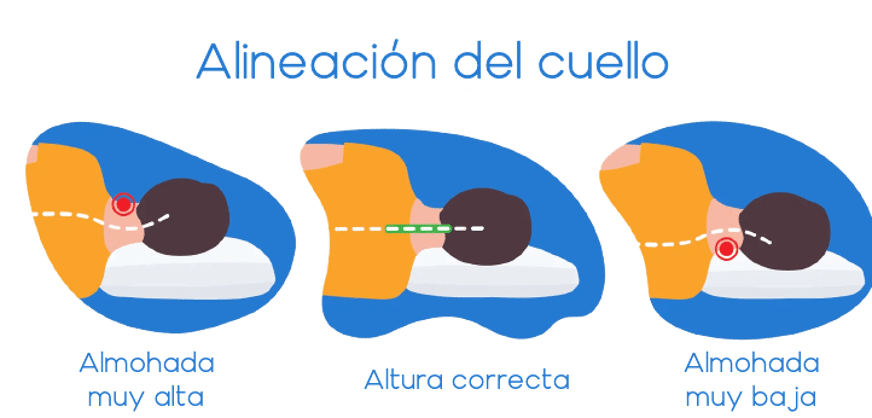 almohada correcta dormir de lado