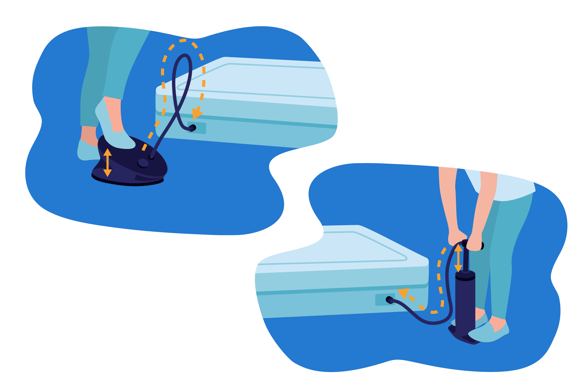 bomba maual colchon hinchable