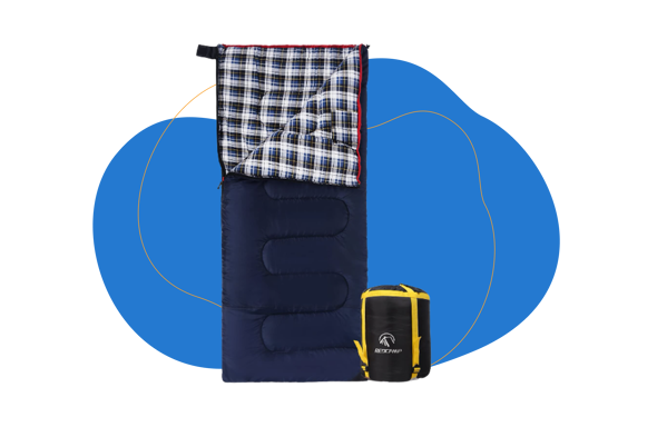  Saco de dormir ultraligero para niños y adultos, 2.2 lbs,  portátil, 3 estaciones, senderismo, camping, mochilero, saco de dormir con  saco de dormir (color azul) : Deportes y Actividades al Aire Libre