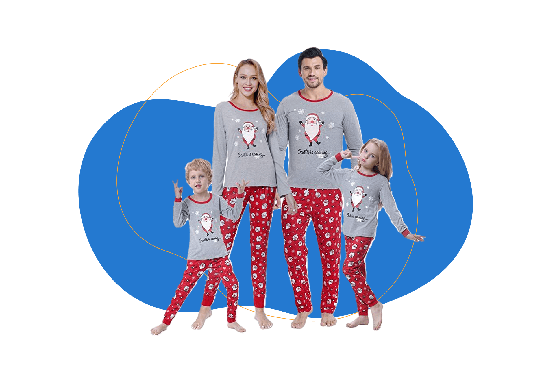 MyFav Juego de pijamas navideños a juego para la familia