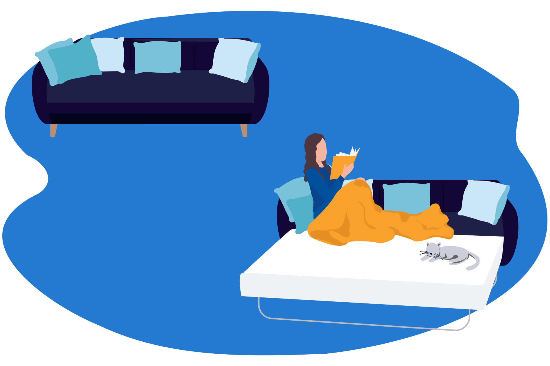 como abrir un sofá cama